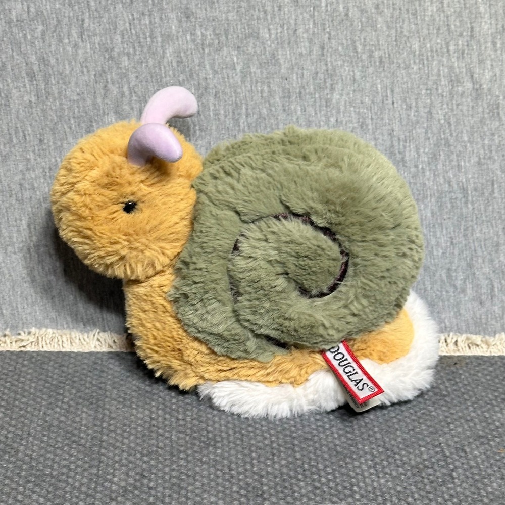 Douglas Cuddle Toys Snail Plush Stuffed Animal Green Yellow Purple 8 Inch